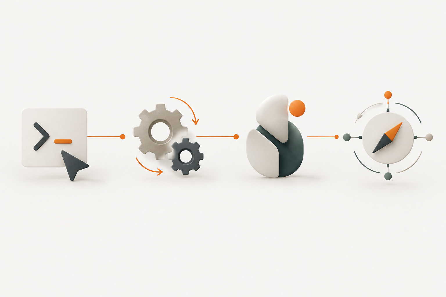 Diagrama que diferencia prompt, automatización, agente y dirección estratégica