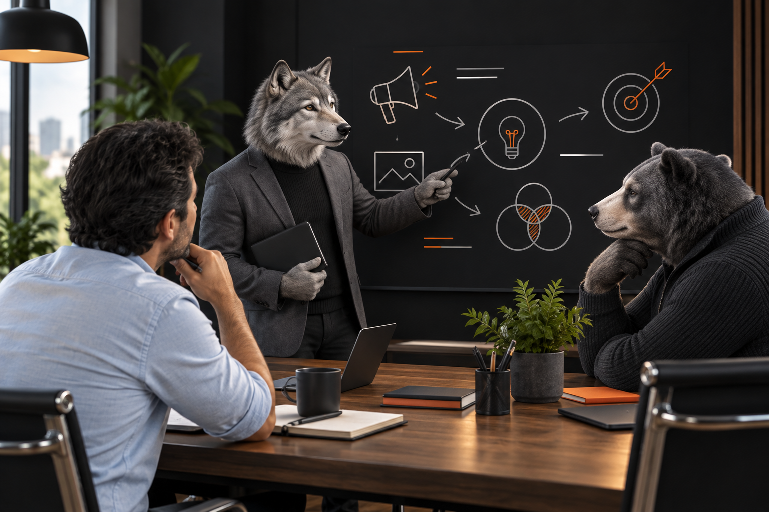 Portada de Reunión de marketing con agentes de IA
